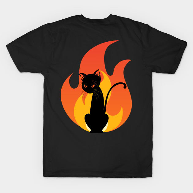 Cat flame fire devil hell satan black cat by auviba-design